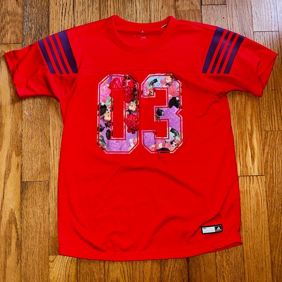 adidas Tops - Adidas Red Floral Number Jersey
